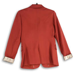 NWT Womens Red Notch Lapel Flap Pocket Long Sleeve One Button Blazer Size 4 alternative image