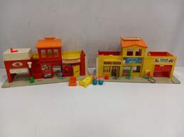 Fisher Price Playset Police, Gas, Garage, Fire, Post Office, Theater