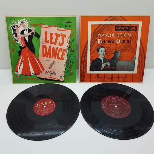 Lot of 2 Vintage 33-1/3 Vinyl Records - Pontiac Let's Dance & Beloved Hymns By Blanche Thebom image number 2
