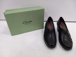 Clarks Women's Black Sugar Spice Slip On Heels Size 8.5N