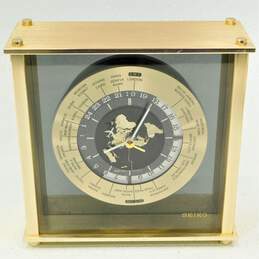 Vintage Seiko Quartz World Time Zone Clock Desk Mantle