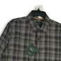 NWT G.H. Bass & Co. Mens Gray Brown Plaid Long Sleeve Button Up Shirt Size L image number 3
