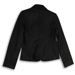 Womens Black Notch Lapel Long Sleeve Flap Pocket Four Button Blazer Size S alternative image