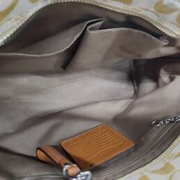 Coach Hampton Yellow Canvas Braided Brown Leather Trim Shoulder Bag alternative image