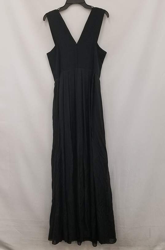 NWT Womens Black Beaded Sleeveless V-Neck Back Zip Ball Gown Dress Size 10 image number 2