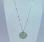 14K Yellow Gold Chinese Good Fortune Jade Disc Pendant Necklace 10.9g image number 1