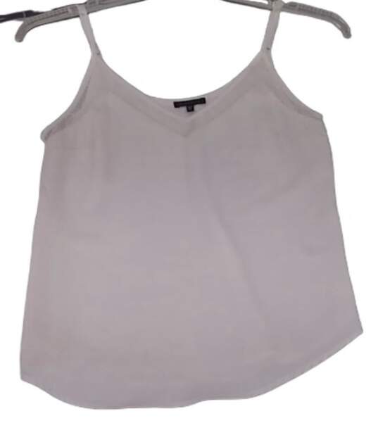 Womens White Sleeveless V Neck Camisole Blouse Top S image number 1
