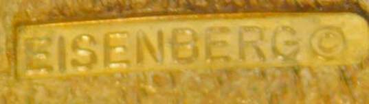 Vintage Eisenberg Gold Tone Enamel Bangle Bracelet BSK & Napier Brushed Leaf Brooches 82.6g image number 5