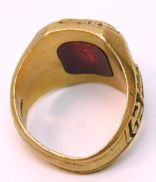 Vintage 10K Gold Faceted Ruby Class Ring 14.4g image number 6