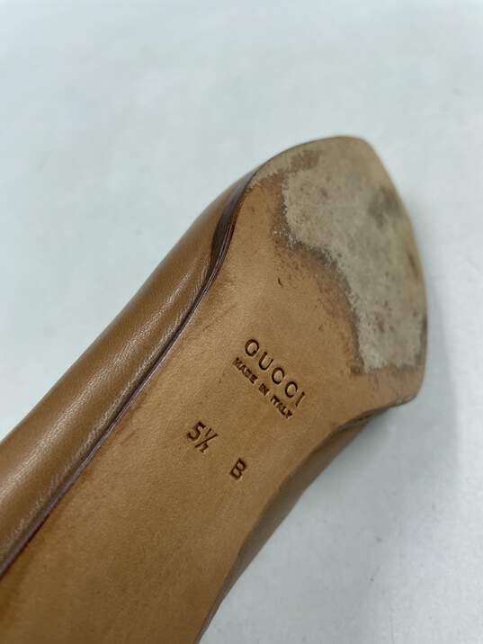 Authentic Gucci Bamboo Tan Loafers W 5.5B image number 7
