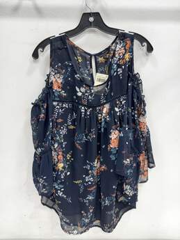 Lucky Brand Women's Cold Shoulder Bell Sleeve Floral Print Blouse Size 1X NWT
