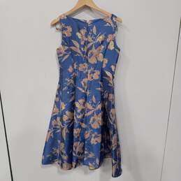 Adrianna Pappel Women's Blue Floral Jacquard Dress Size 8 alternative image