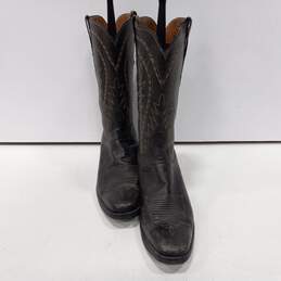 Vintage Lucchese Men's San Antonio Brown Leather Boots Size 10.5B