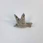 Designer Swarovski Silver-Tone Crystal Cut Stone Hummingbird Brooch Pin image number 2