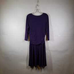 NWT Womens Surplice Neck 3/4 Sleeve Fit & Flare Dress Size 12 alternative image