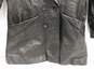 Men's Black Leather Coat Size 38 image number 3