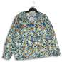 NWT Joie Womens Blue Floral Ruffle Long Sleeve Blouse Top Size XL image number 1