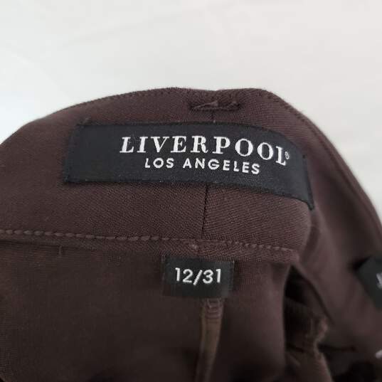 Liverpool Los Angeles Brown Kelsey Tapered Trouser Pant WM Size 12/31 NWT image number 3