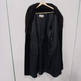 Women's Black Charles Klein Faux Fur Coat Size XL alternative image
