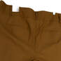 NWT Womens Tan Flat Front Pockets Straight Leg Cropped Pants Size 28 image number 4