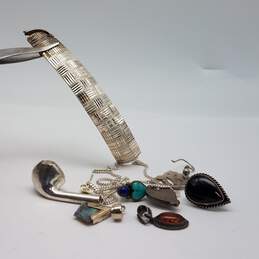 Sterling Silver Multi Gemstone Assorted Jewelry Scrap 31.9g