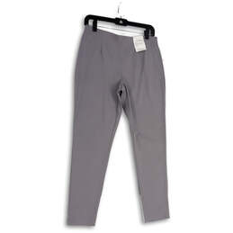 NWT Womens Gray Flat Front Pockets Pull-On Skinny Leg Dress Pants Size 10