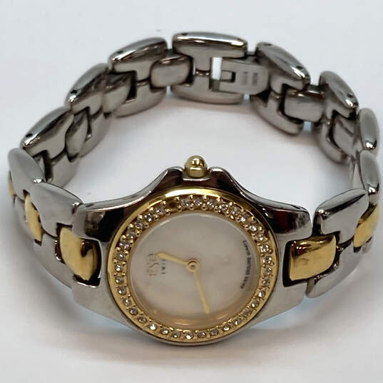 Womens Swiss 100506 Two-Tone Rhinestone Quartz Movement Wristwatch 54.4g image number 2