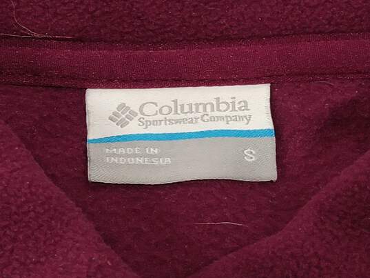Columbia Women's Purple Cowl Neck 1/4 Zip Fleece Quilted Pullover Jacket Size S image number 3
