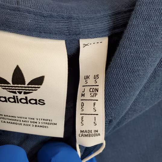 Adidas Blue Tech Hoodie Sweatshirt MN Size S NWT image number 3