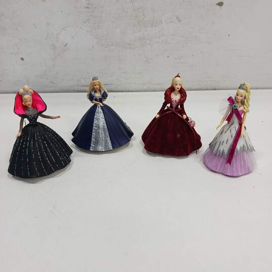 Bundle of 4 Assorted Hallmark Mattel Barbie Holiday Ornaments image number 1