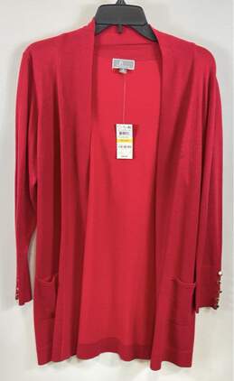 JM Collection Red Cardigan Sweater - Size Medium