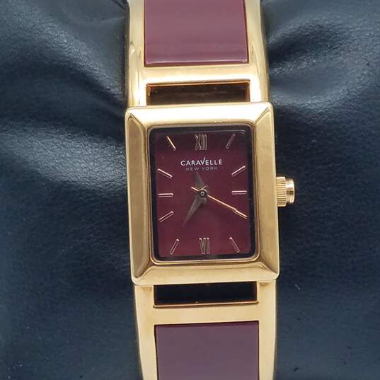 Caravelle By Bulova 44L141 C4343039 B4 20mm WR Purple Dial Bangle Watch image number 3