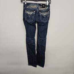 Denim Rhinestone Skinny Jeans alternative image