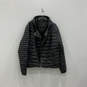Womens Black Long Sleeve Pockets Full-Zip Puffer Jacket Coat Size XL image number 1