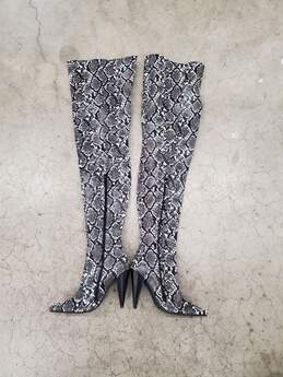 Women's Jeffrey Campbell Snake Print High Heel boots Size-9 used