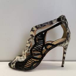 Alexandre Birman Black Snakeskin Leather Cage Sandal Heels Shoes Size 39.5 B alternative image
