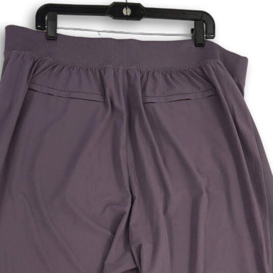 Womens Purple Elastic Waist Flat Front Slash Pocket Ankle Pants Size 22 image number 4