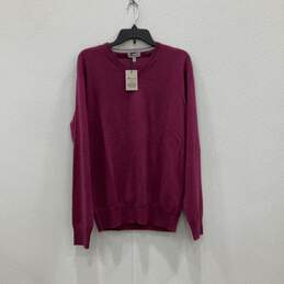 NWT Peter Millar Mens Purple Knit V-Neck Crown Soft Pullover Sweater Size Medium