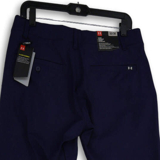 NWT Mens Blue Flat Front Straight Leg Slash Pocket Ankle Pants Size 32/30 image number 4