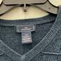 Mens Blue Knitted V-Neck Long Sleeve Pullover Sweater Size Medium image number 3