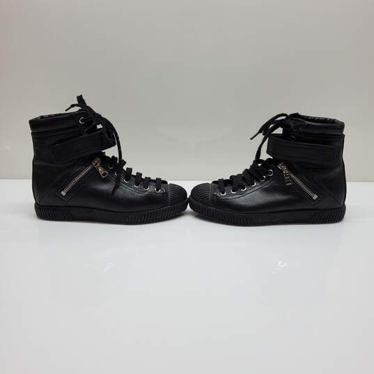 Prada Women's Black Leather High Top Trainers Size 35.5 image number 3