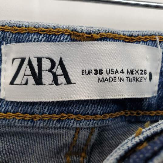 Zara Signature Denim The Mid Waist Skinny Pants sz 4 image number 6