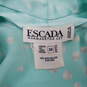 Escada by Margaretha Ley Aqua 100% Silk Faux Pearl Print And Buttons Long Sleeve Blouse (38) COA image number 4