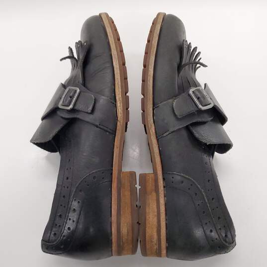 Kork-Ease Bailee Kiltie Monk Strap Black Leather Oxford Loafer Shoes Women's Sz 8M image number 4