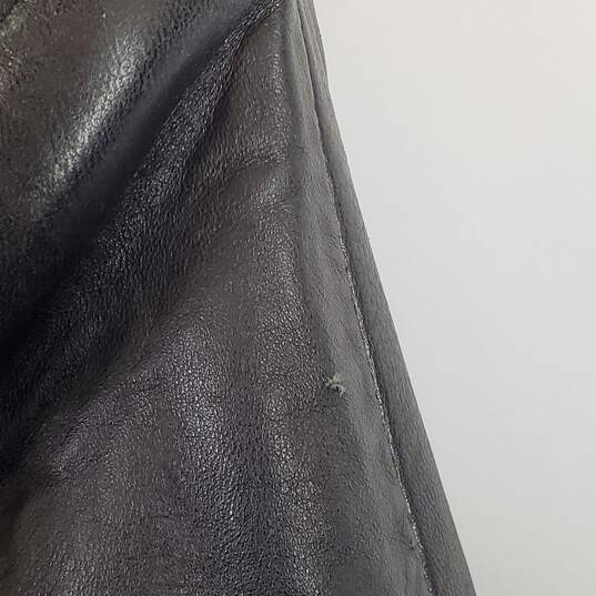 Bebe Women Black Asymmetrical Leather Jacket L image number 7