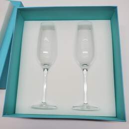 Tiffany & Co Crystal Champagne Flutes Set AUTHENTICATED