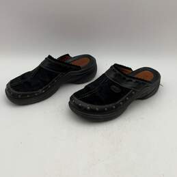 Romika Womens Black Leather Wedge Heel Slip-On Clogs Shoes Size EU 38 alternative image