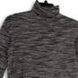 Womens Gray Heather Turtleneck Drop Waist Back Zip Sweater Dress Size Small image number 3