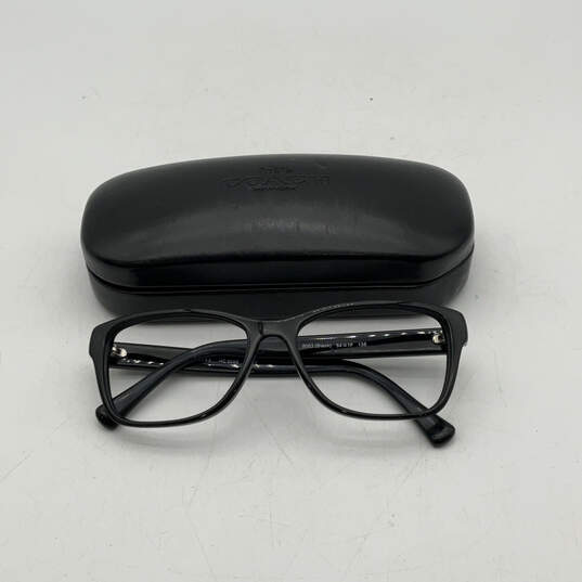 Womens HC6068 Black Full Rim Frame Rectangle Eyeglasses With Case image number 1