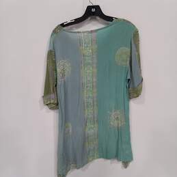 Soft Surroundings Women's Green/Blue 1/2 Sleeve Blouse Size L alternative image